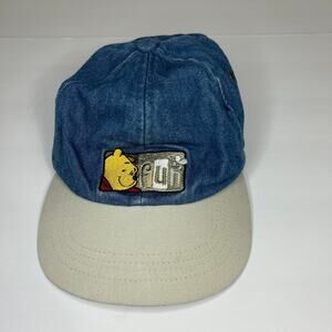 Vintage Winnie the Pooh Denim Hat Disney Youth One Size